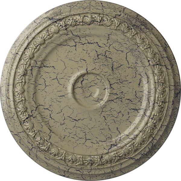 Ekena Millwork Carlsbad Ceiling Medallion (Fits Canopies up to 5 1/2"), 31 1/8"OD x 1 1/2"P, Castle Stone Crackle CM31CACSC - main